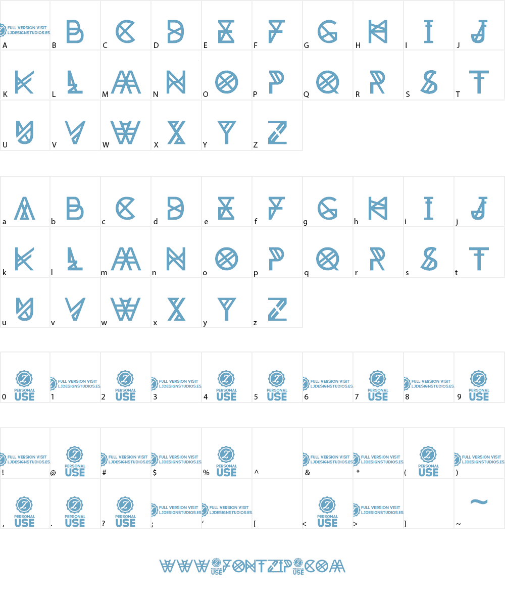 Zilap Tribu Font Character
